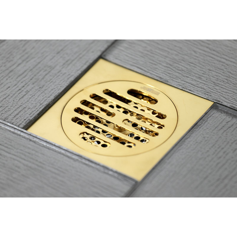 Drain de douche Watercours Symmetric Grid, Laiton brossé