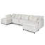 Canapé modulaire en U de 140,5 po, canapé 4 places Cloud avec revêtement en chenille, coussins lombaires et repose-pieds mobile pour le salon-378218156