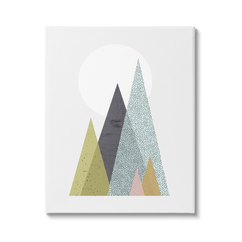Conception géométrique minimaliste de montagne d'arbre par Urban Epiphany - impression, Toile tendue