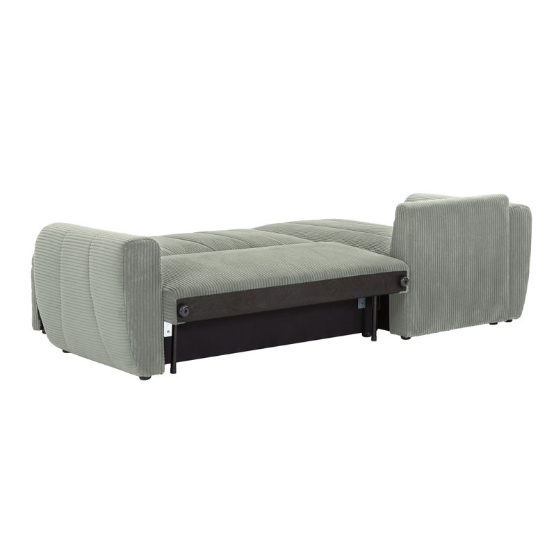 Convertible Sectional Sofa Couch, Gray Corduroy
