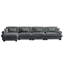 L-Shaped 4 Seater Sectional Sofa With 1 Movable Ottomans & Pillows-1491417686