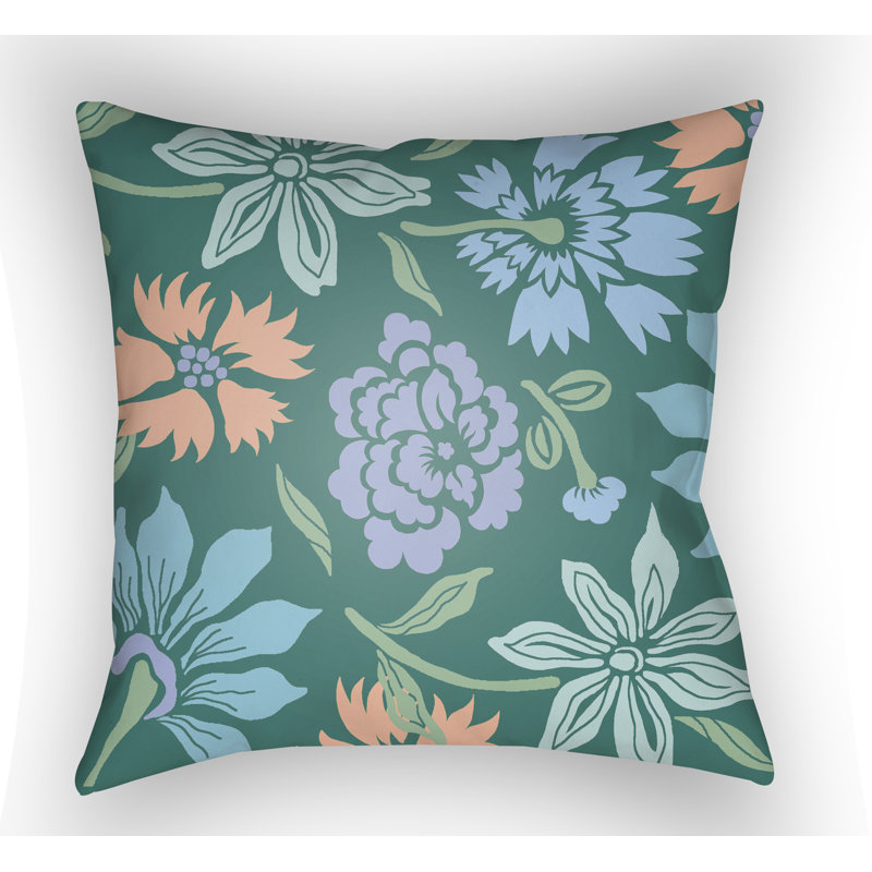 Moody Floral Floral Throw Pillow, 18" H x 18" W x 4" D, Yellow/Light Purple