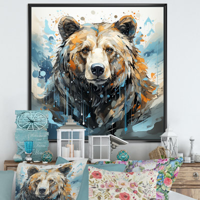 Représentation abstraite d'un mouvement d'ours sur toile