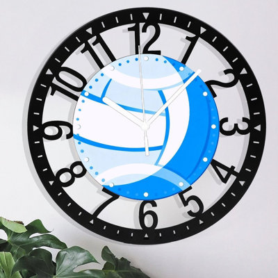 Horloge murale ronde en fer 10 po avec mouvement à quartz silencieux, chiffres arabes, impression UV