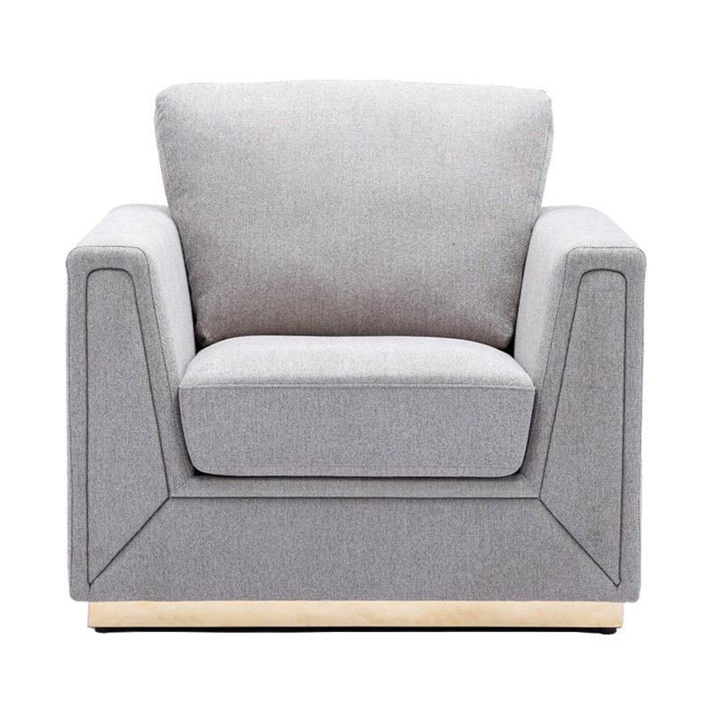 CHAISE L 37,4 po, LIN GRIS
