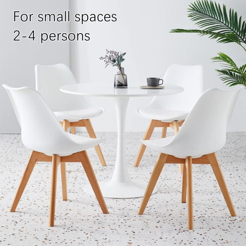 Round Dining Table White With Pedestal Base,31.5" Modern Dining Room Table For 1-4 People,Pedestal Dining Table With Round Top For Kitchen Living Room (Dining Table White)