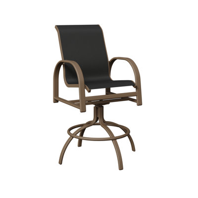 Berlin Gardens Murphy Aluminum Swivel Bar Chair Sling Fabric