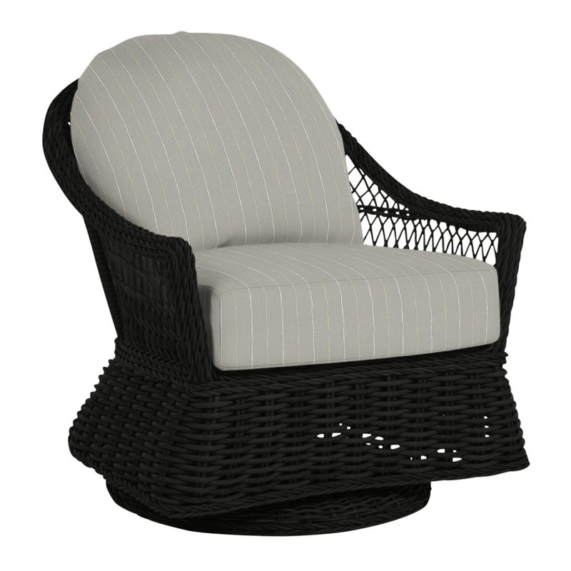 Soho Swivel Glider Chair with Cushions, No Welt, Canvas Sand, Black