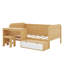 Lit de jour simple avec tablettes de rangement et casiers, lit plateforme multifonctionnel en bois avec bureau et tabouret assorti-1102362240