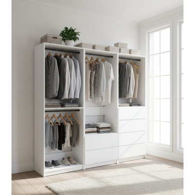 Prosper White Freestanding Walk In Wood Closet System