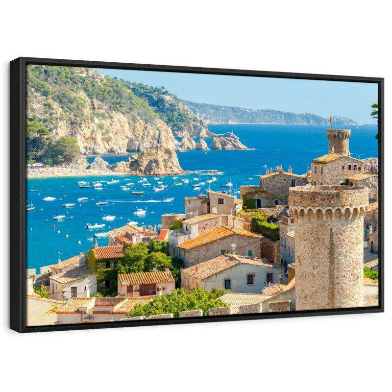 Places "Art mural espagnol Tossa De Mar", H 13 po x l 19 po