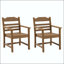 Chaise de patio pour salle à manger avec texture imitation grain de bois (ensemble de 2)-130116645