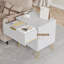 Ensemble de chambre à coucher avec lit cannelé 3 pièces, commode 7 tiroirs et 2 tables de chevet-820211503