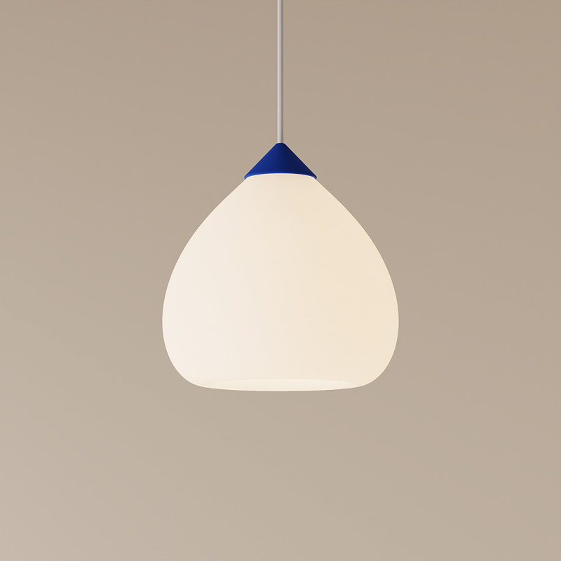 Gulp Pendant Light, 14.6" H x 9.45" W x 9.84" D, White, Cobalt