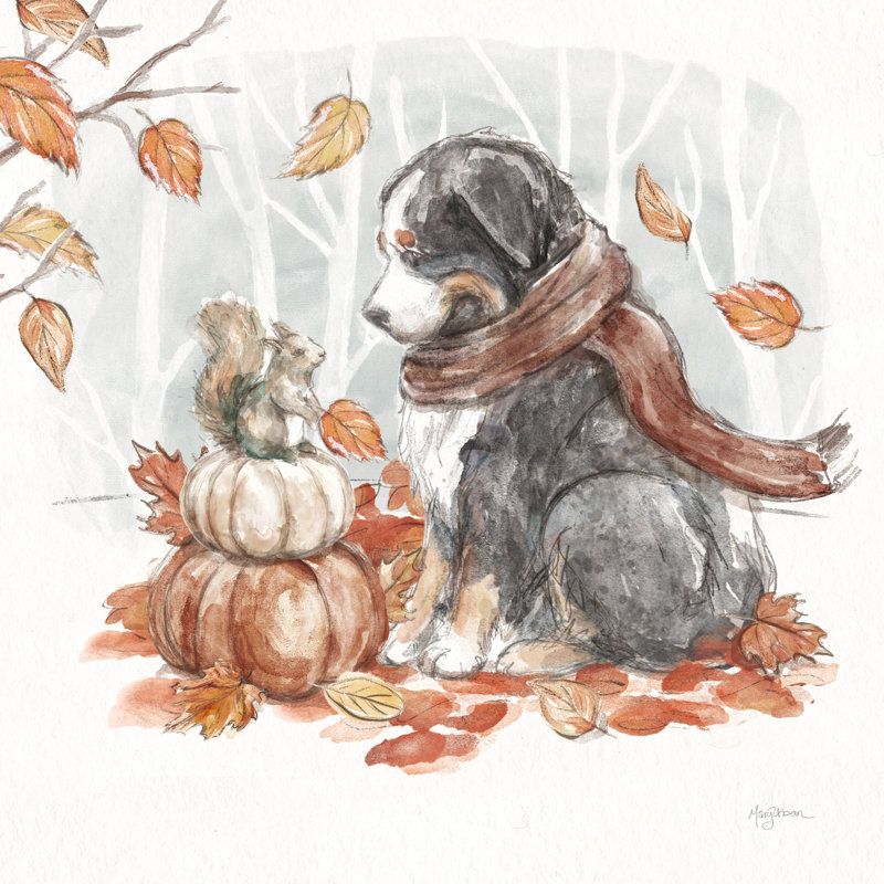 «Autumn Dogs III» par Mary Urban 90336, H 12 po x l 12 po