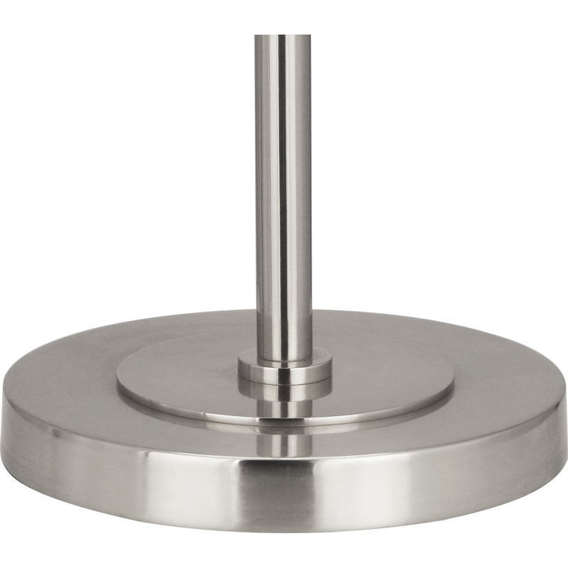 Decker Table Lamp, Polished Nickel, Pearl Gray