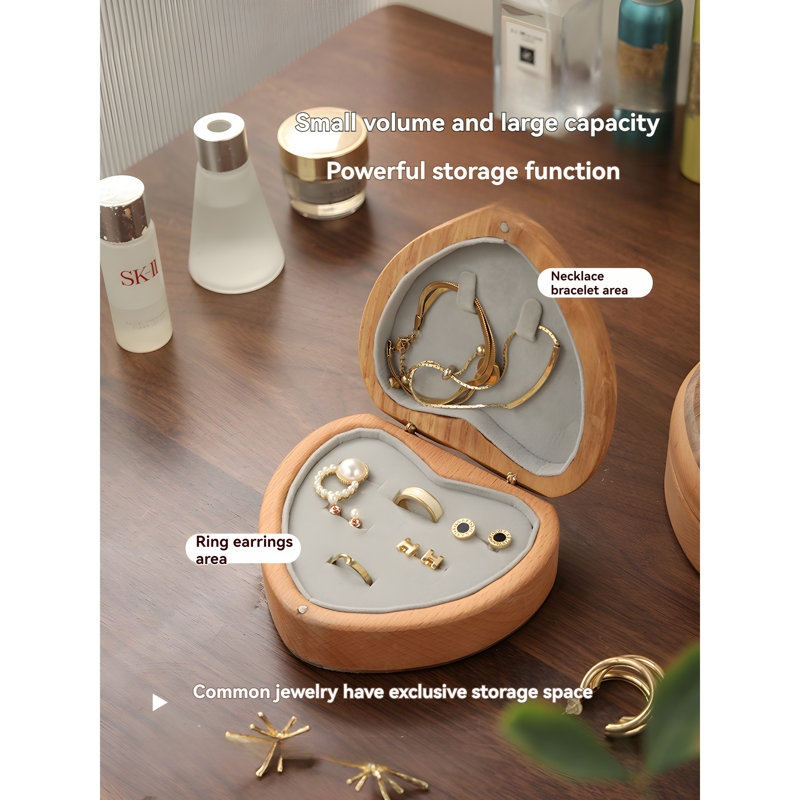 Suiyuan Love Walnut Jewellery Storage Box - High End, Exquisite And Portable, Guarding Every Precious Item