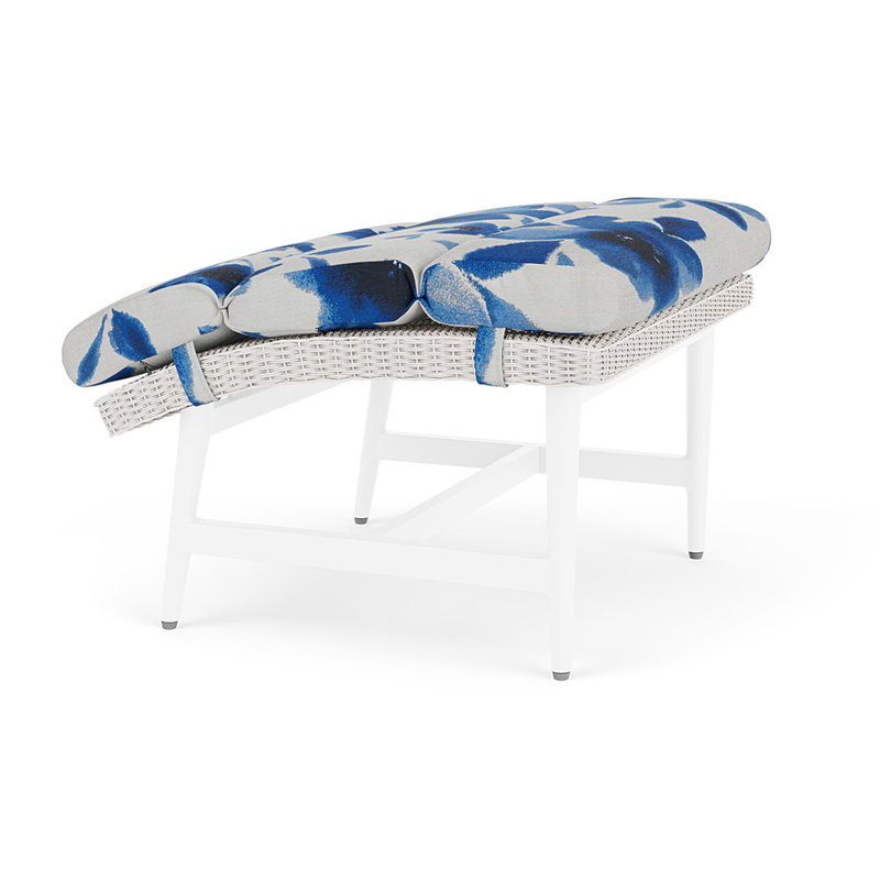 Cascade Outdoor Ottoman, Watercolor Blossom Capri, White
