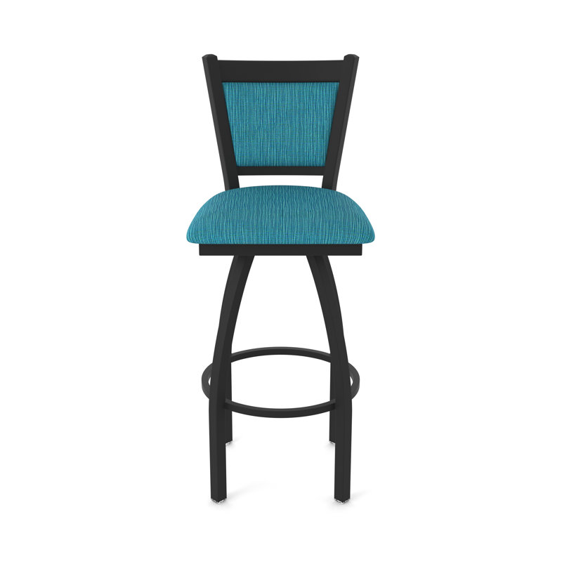 Tabouret pivotant Hadleigh, Tabouret de comptoir (siège d'une hauteur de 25 p, Noir froissé, Tissu - marée graphique