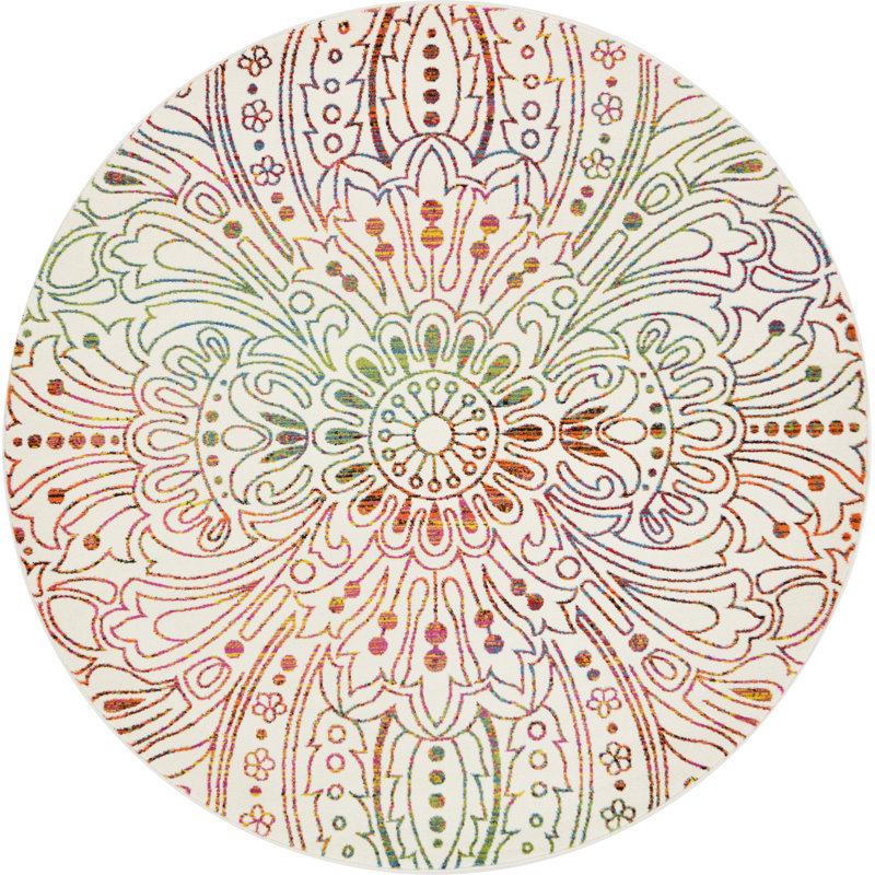 Tapis ivoire Columbus, Rond 8 pi