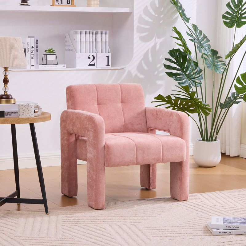 Fauteuil rembourré rembourré confortable, Rose