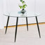 Table en verre moderne simple de 47,2 po, matériau en verre trempé de haute qualité, pieds plaqués or, convient pour la cuisine de restaurant-95908100-95908107