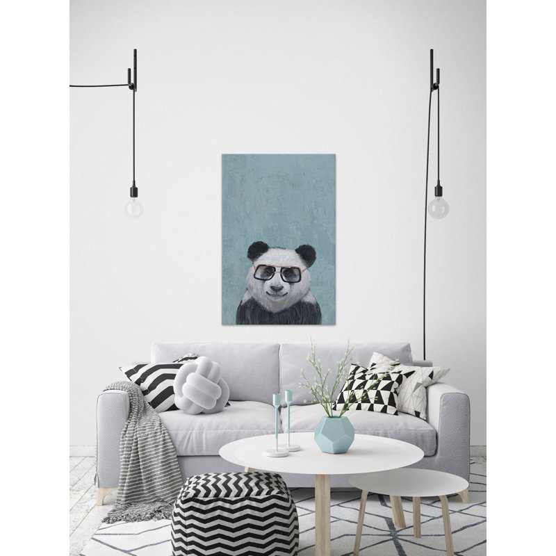 «Studious Panda», reproduction d'art, H 60 po x l 40po x P 1,5 po, Toile tendue
