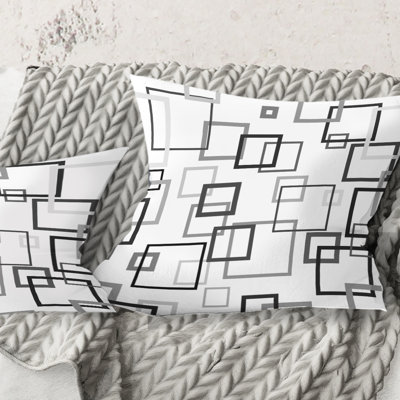 Coussin décoratif imprimé abstrait rétro II - Mid-Century