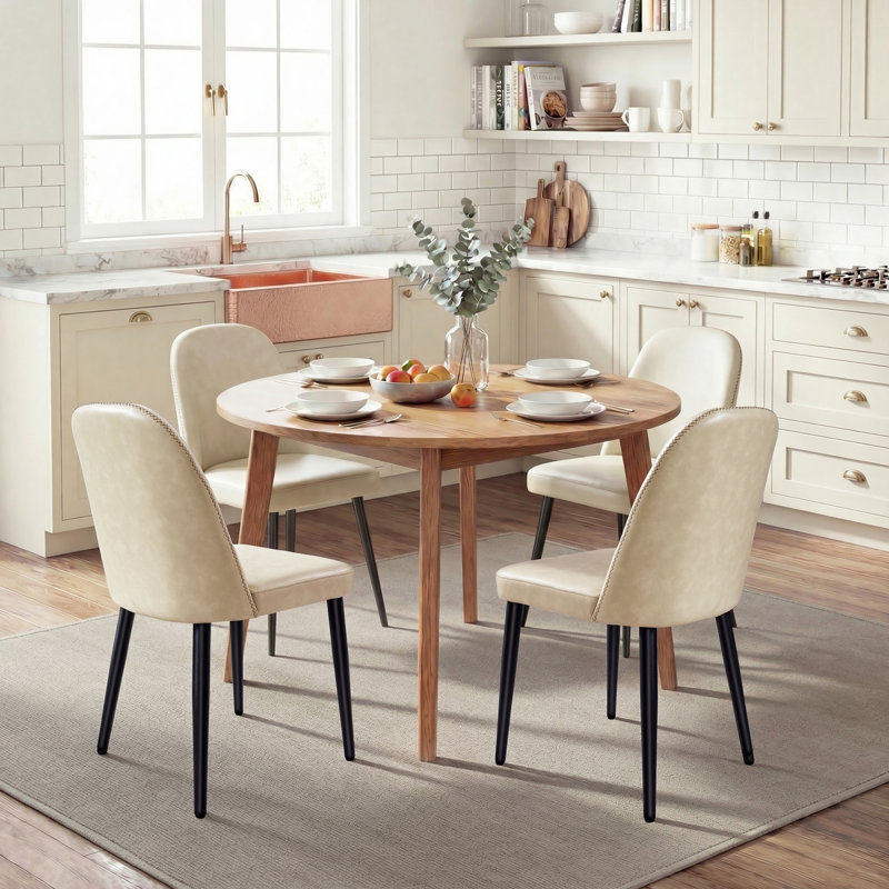 Chaise Identities avec pieds en métal, 4, Beige