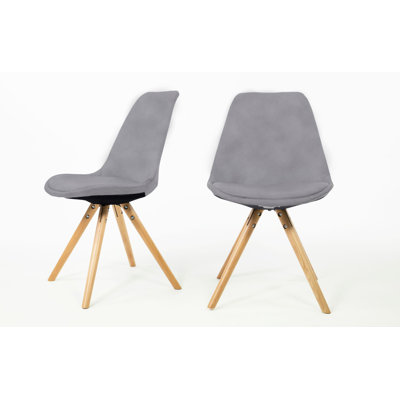 40cm H Fabric Upholstered Side Chair in Gray