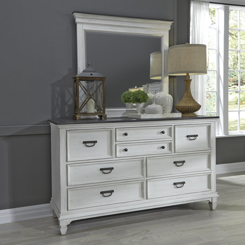 Colburn King Panel Bed w/ Dresser & Mirror, Chest, Nightstand Bedroom Set, King, 5 Pcs: Bed, Nightstand, 2 Dressers, Mirror