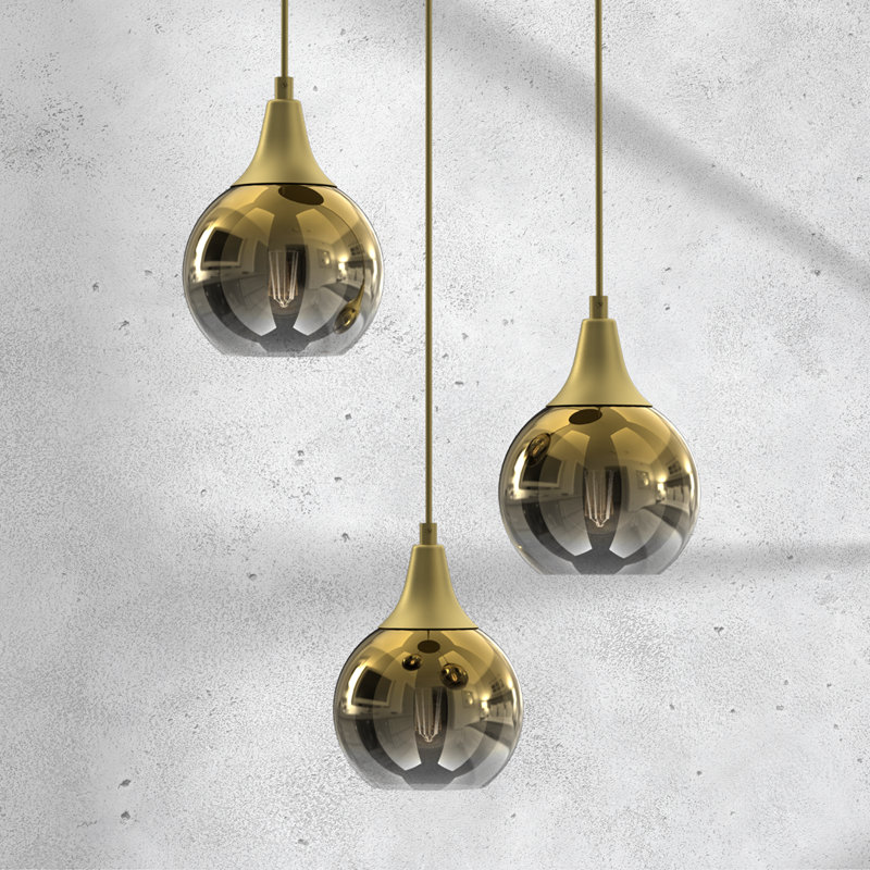 Monte 3 - Light Cluster Pendant, Gold, Gold/Silver