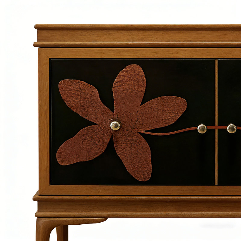 Armoire d'entrée Mid-Century, H 35,4 po x l 35,4 po x P 15,7 po