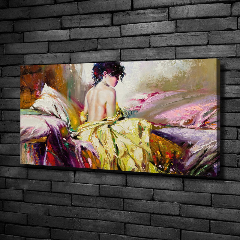 Half-Naked Woman - Wrapped Canvas Print