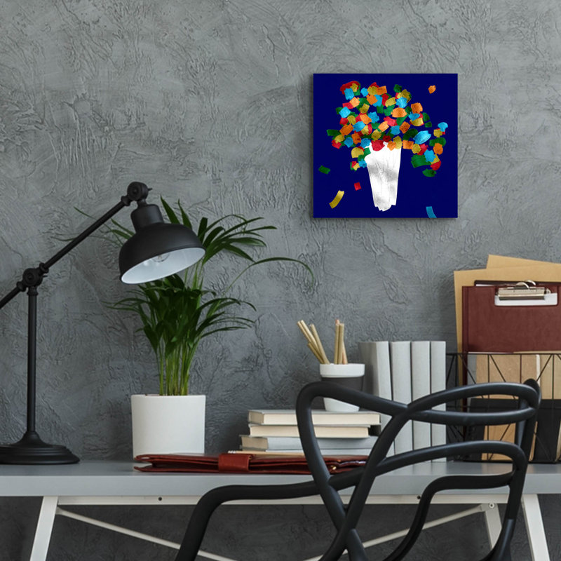 Art mural en verre Lark Manor ™ «Abstract Flowers» par Cesare Bellassai, H 12 po x l 12 po x P 0,13 po