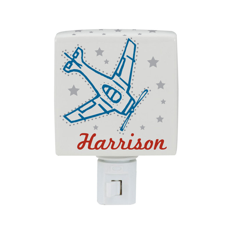 Plane Night Light with Custom Name Printed, Yes