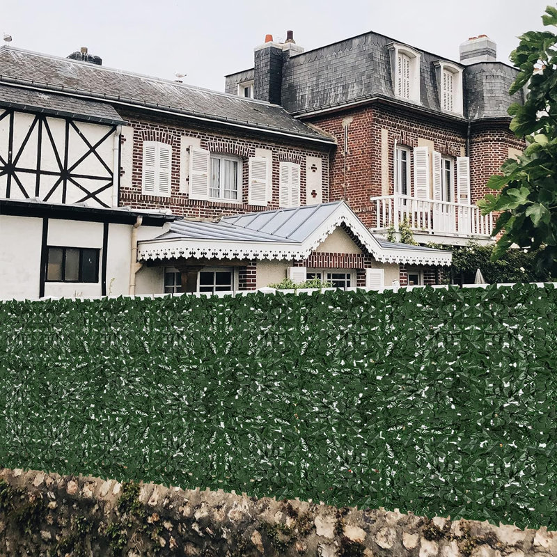 Expandable Green Faux Ivy Privacy Fence Screen