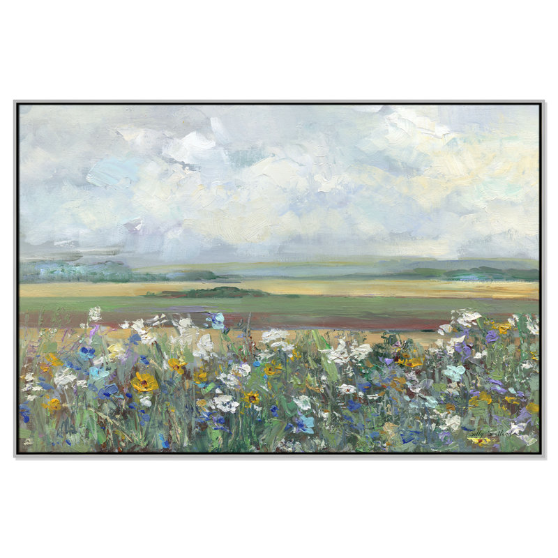 «Far Afield Print» par Sally Swatland, Argent argent, H 41,5 po x l 61,5 po