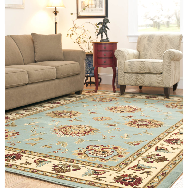Klose Oriental Blue/Ivory Area Rug, Rectangle 4' x 6'