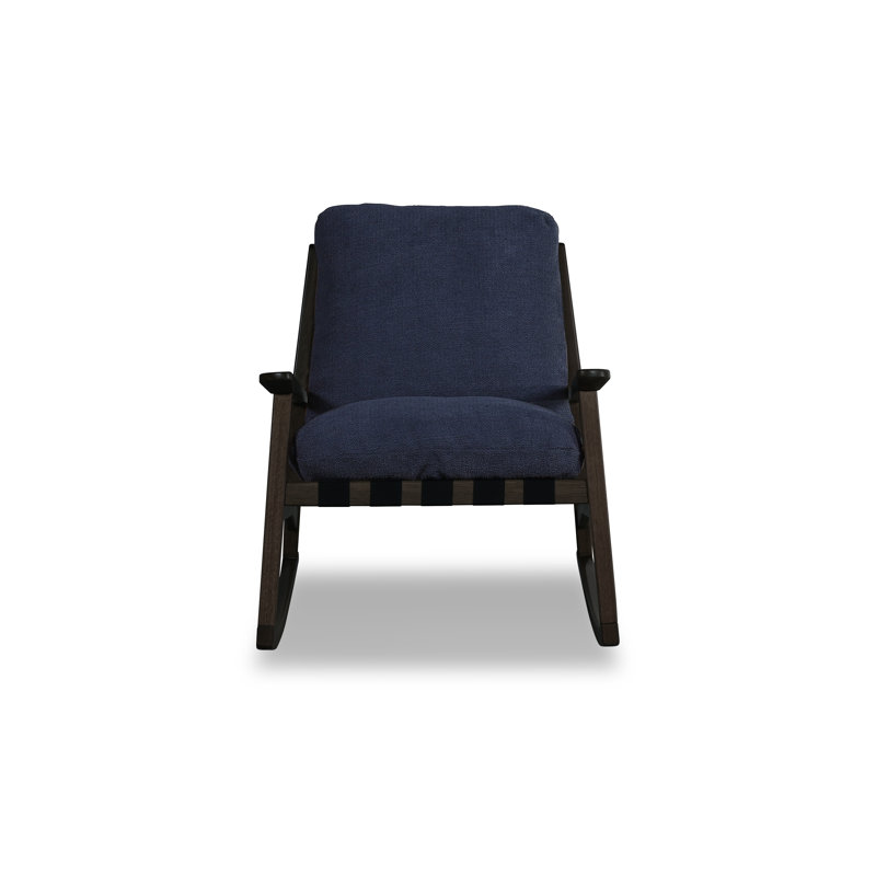 Chaise berçante Mid Century, Bleu indigo, Charcoal