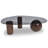 Modern Triangular Coffee Table With Three Legs, Metal Ball Feet And Bun Base Coffee Table For Living Room/Guest Room-120279457-120279455