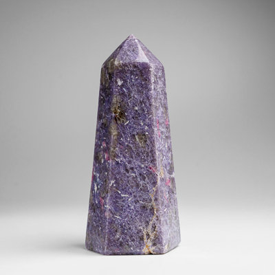 Véritable pointe de lépidolite polie de Madagascar (1,6 lb)
