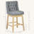 Bar Height Bar Stools Set Of 2, 180 Degree Swivel Barstools, 30" Seat Height Bar Chairs With Solid Wood Footres And Button Tufted Design, Grey
