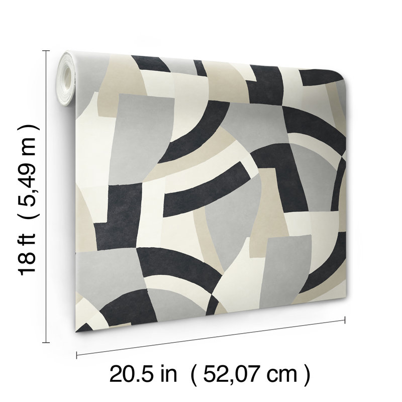 Melbourne Peel & Stick Geometric Roll, Neutral