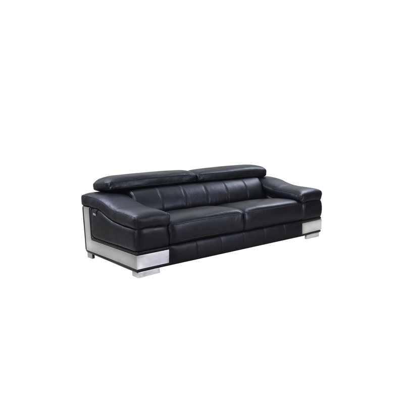 Canapé en cuir italien Top Grain, Noir