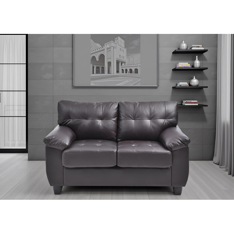 Rimouski Faux Leather Loveseat, Cappuccino