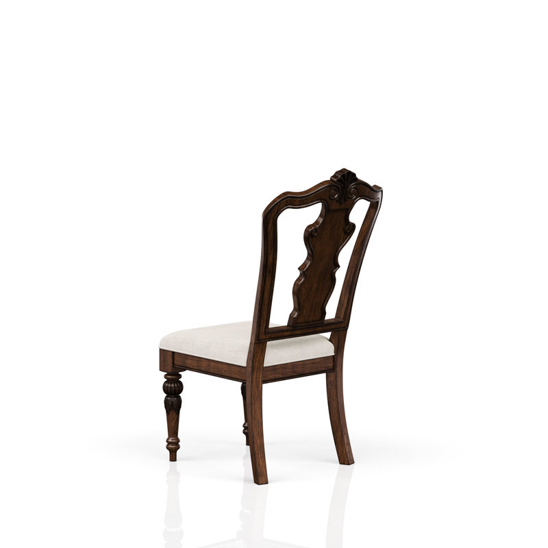 Chaise d'appoint traditionnelle en bois massif avec finition rembourrée