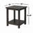 Wood End Table With Shelf, Distressed Java