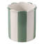 Organisateur de bureau décoratif rayé en céramique avec bordure festonnée - Mignon rangement pour accessoires de bureau dans la chambre à coucher, la cuisine ou la salle de bain - 4 po, vert et ivoire-1011377021