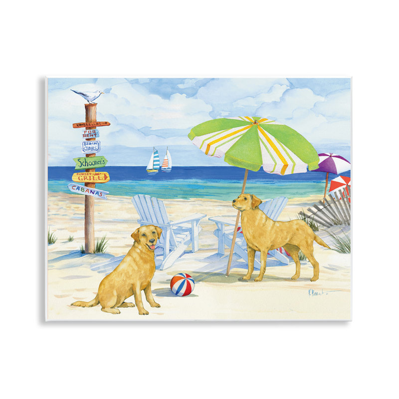 "Retriever Dogs at Beach", art mural par Paul Brent